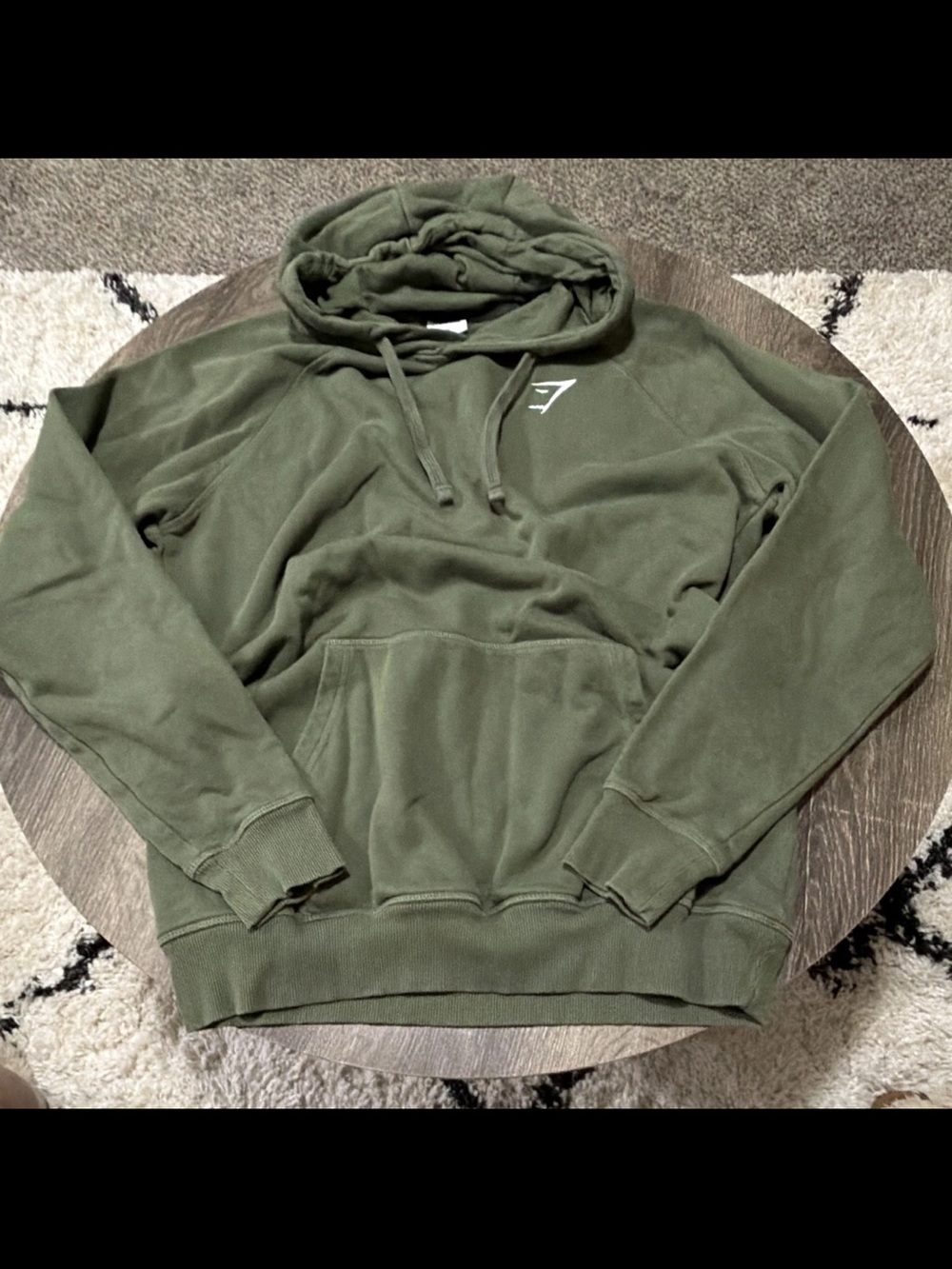 Gymshark Green Fleece Pullover Hoodie w/ Pockets Logo, Men's Size M